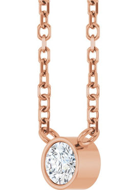 14K Yellow Gold .06 CT Natural Diamond Solitaire 16-18
