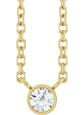 14K Yellow Gold .06 CT Natural Diamond Solitaire 16-18