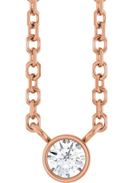 14K Yellow Gold .06 CT Natural Diamond Solitaire 16-18