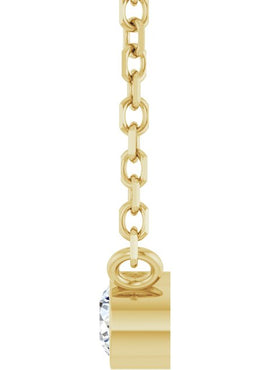14K Yellow Gold .06 CT Natural Diamond Solitaire 16-18