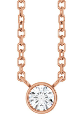 14K Yellow Gold .06 CT Natural Diamond Solitaire 16-18