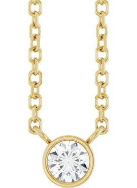 14K Yellow Gold .06 CT Natural Diamond Solitaire 16-18