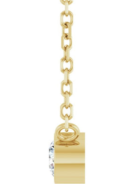 14K Yellow Gold .06 CT Natural Diamond Solitaire 16-18