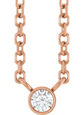 14K Yellow Gold .06 CT Natural Diamond Solitaire 16-18