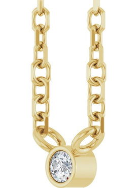 14K Yellow Gold .06 CT Natural Diamond Solitaire 16-18
