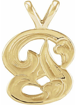 14K White Gold Small Initial E Pendant