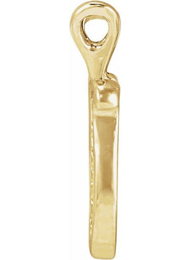 14K Yellow Gold Script Initial O Pendant