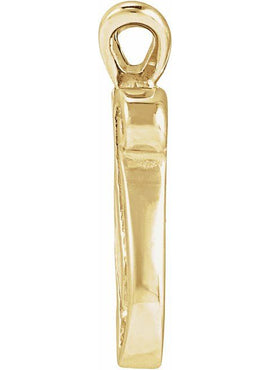14K Yellow Gold Script Initial O Pendant