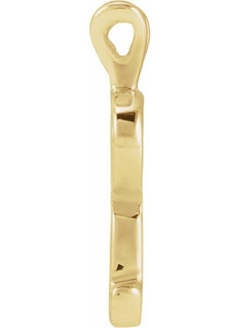 14K Yellow Gold Script Initial O Pendant