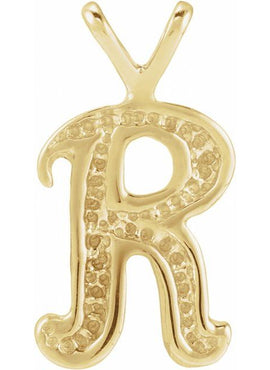 14K Yellow Gold Script Initial O Pendant