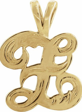 14K Yellow Gold Medium Initial G Pendant