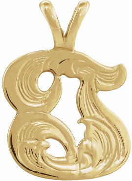 14K Yellow Gold Medium Initial G Pendant