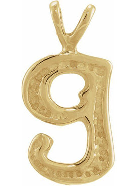 14K Yellow Gold Script Initial O Pendant