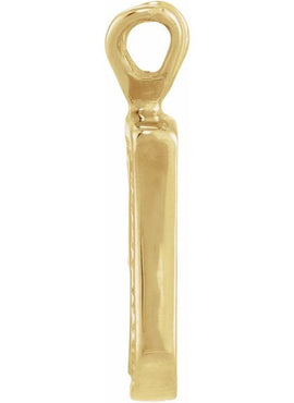 14K Yellow Gold Script Initial O Pendant