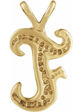 14K Yellow Gold Script Initial O Pendant