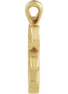 14K Yellow Gold Script Initial O Pendant