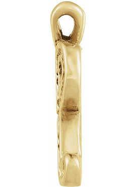 14K Yellow Gold Script Initial O Pendant