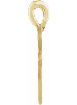 14K Yellow Gold Medium Initial G Pendant