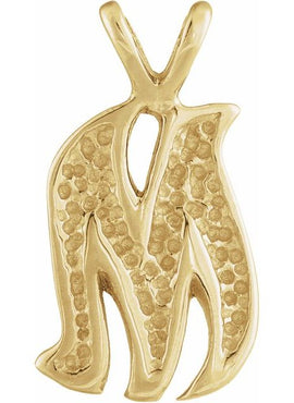 14K Yellow Gold Script Initial O Pendant