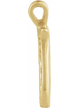14K Yellow Gold Script Initial O Pendant