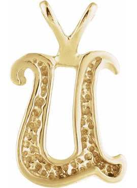 14K Yellow Gold Script Initial O Pendant
