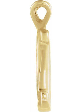 14K Yellow Gold Script Initial O Pendant