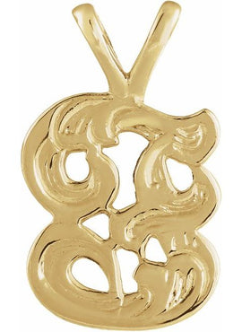 14K Yellow Gold Medium Initial G Pendant