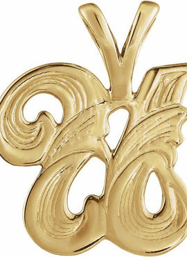14K Yellow Gold Medium Initial G Pendant