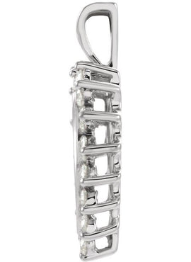 14K White Gold 1/2 CTW Natural Diamond Heart Pendant
