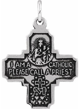 14K Yellow Gold 12x12 mm Four-Way Cross Medal