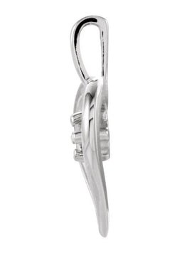 14K White Gold .02 CT Natural Diamond Heart Pendant