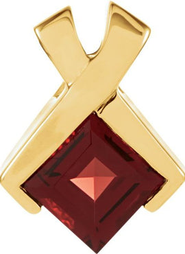 14K Yellow Gold Natural Mozambique Garnet Pendant