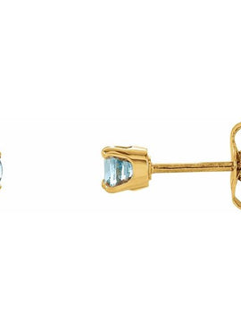 14K White Gold Imitation Mozambique Garnet Youth Earrings