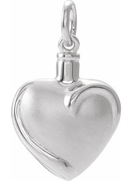 10K White Gold Heart Ash Holder Pendant