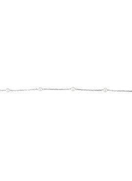Sterling Silver Cultured White Freshwater Pearl 5-Station 7