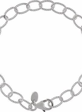 Sterling Silver 6 mm Knurled Cable 7