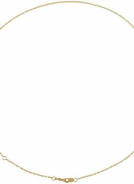 14K Yellow Gold Recycled Metal 1.3 mm Cable Chain by the Inch