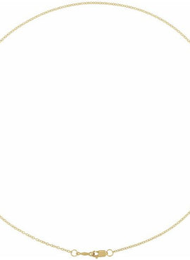 14K Yellow Gold Recycled Metal 1.3 mm Cable Chain by the Inch