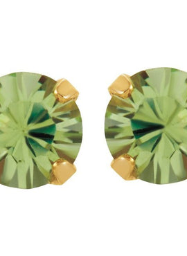 24K Gold-Plated Stainless Steel Imitation Blue Sapphire Inverness® Piercing Earrings