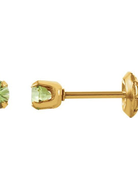 24K Gold-Plated Stainless Steel Imitation Blue Sapphire Inverness® Piercing Earrings