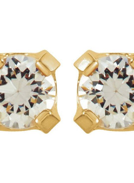 14K White Gold 2 mm Imitation White Cubic Zirconia Inverness® Piercing Stud Earrings