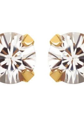 24K Gold-Plated Stainless Steel Imitation Blue Sapphire Inverness® Piercing Earrings