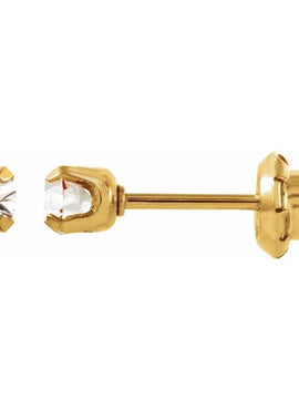 24K Gold-Plated Stainless Steel Imitation Blue Sapphire Inverness® Piercing Earrings