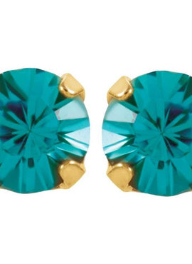 24K Gold-Plated Stainless Steel Imitation Blue Sapphire Inverness® Piercing Earrings