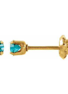 24K Gold-Plated Stainless Steel Imitation Blue Sapphire Inverness® Piercing Earrings
