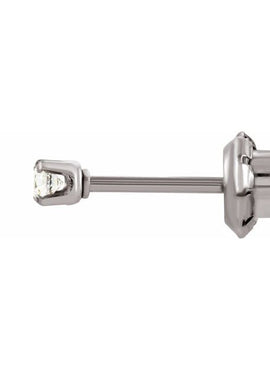 Stainless Steel 3 mm Imitation White Cubic Zirconia Inverness® Piercing Earrings