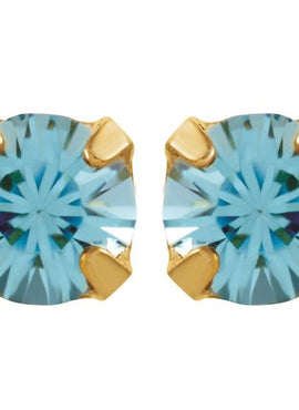 24K Gold-Plated Stainless Steel Imitation Blue Sapphire Inverness® Piercing Earrings