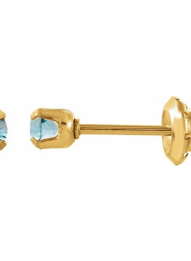 24K Gold-Plated Stainless Steel Imitation Blue Sapphire Inverness® Piercing Earrings