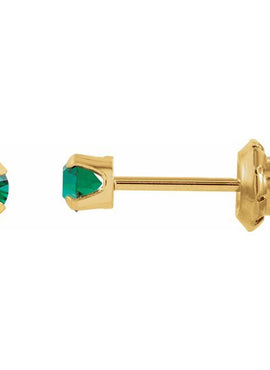 24K Gold-Plated Stainless Steel Imitation Blue Sapphire Inverness® Piercing Earrings