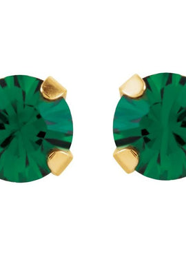 24K Gold-Plated Stainless Steel Imitation Blue Sapphire Inverness® Piercing Earrings